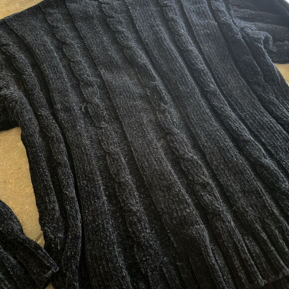 VTG 90s Chereskin Sweater Cable Knit  Style Size XL Black Long Sleeved - Picture 8 of 8